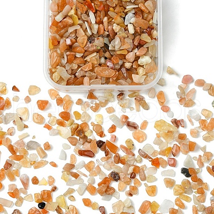 50G Natural Red Aventurine Chip Beads G-YW0001-68-1