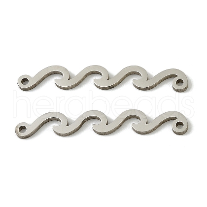 201 Stainless Steel Wave Shaped Connector Charms STAS-A190-01P-1