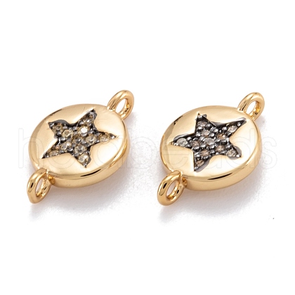 Brass Micro Pave Clear Cubic Zirconia Beads Links Connectors X-ZIRC-M114-35G-1
