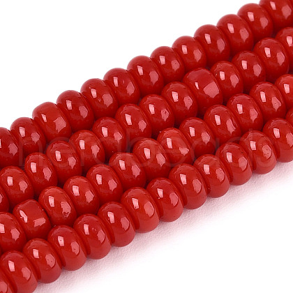 Opaque Spray Painted Glass Beads GLAA-ZX008-4mm-18N-1