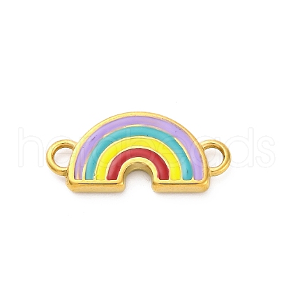 304 Stainless Steel Enamel Rainbow Connector Charms STAS-B085-32G-1