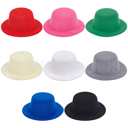 BENECREAT 8Pcs 8 Colors EVA Cloth Mini Hat Fascinator Base AJEW-BC0007-03-1