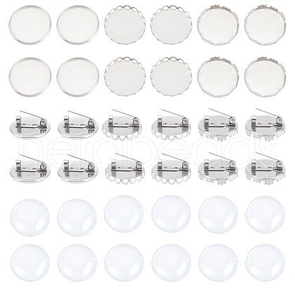 Unicraftale DIY Blank Dome 304 Stainless Steel Brooch Making Kit DIY-UN0056-17-1
