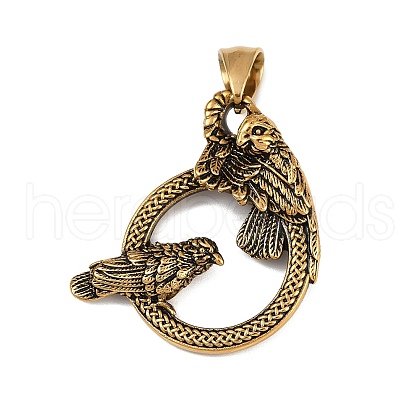 304 Stainless Steel Pendants STAS-V012-03AG-1