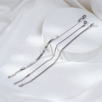 Stylish Stainless Steel Triple-layer Bracelets OB2318-1-1