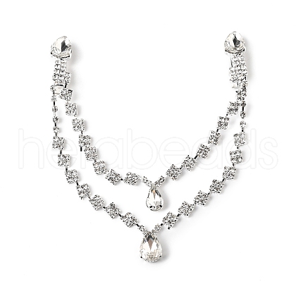Alloy Rhinestone Hair Chain OHAR-M044-02B-S-1