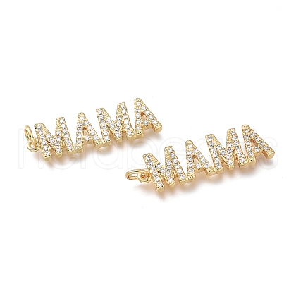 Brass Micro Pave Cubic Zirconia Pendants X-ZIRC-H700-10G-1