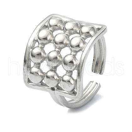 304 Stainless Steel Cuff Rings for Women RJEW-M019-50P-1