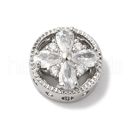 Brass Micro Pave Clear Cubic Zirconia Beads KK-G503-09P-1