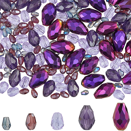 SUNNYCLUE 280Pcs 5 Styles Glass Beads Strands GLAA-SC0002-11-1