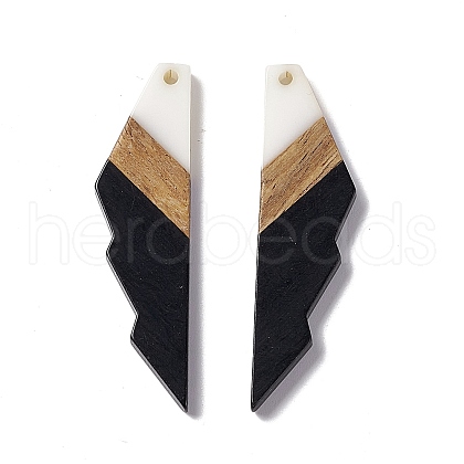 Opaque Resin & Walnut Wood Big Pendants X-RESI-M027-09C-1