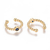 Golden Plated Brass Micro Pave Cubic Zirconia Cuff Earrings EJEW-L244-05A-2