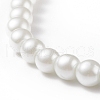 Glass Pearl Round Beaded Necklace for Men Women NJEW-JN03923-01-4