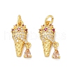 Brass Micro Pave Cubic Zirconia Pendants KK-U073-09G-1