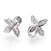 Rhodium Plated 925 Sterling Silver Micro Pave Cubic Zirconia Peg Bails STER-T004-43P-1