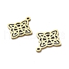 201 Stainless Steel Rhombus Pendants STAS-R166-01G-2