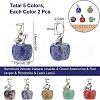  Natural Gemstone Pendants G-NB0002-13P-4