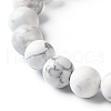 Natural Howlite & Lava Rock Round Beads Stretch Bracelets Set BJEW-JB06982-02-14