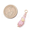 5Pcs 5 Styles Electroplated Natural Quartz Crystal Copper Wire Wrapped Pendants PALLOY-JF03432-2