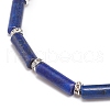Natural Lapis Lazuli(Dyed) Column Beaded Stretch Bracelet BJEW-JB08989-02-4