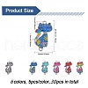 CHGCRAFT 30pcs 6 colors Zinc Alloy Enamel Connector Charms ENAM-CA0001-67-2