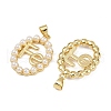 Brass & ABS Imitation Pearl Pendants KK-S526-19G-A-2