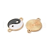 Alloy Black & White Enamel Yin-yang Connector Charms PALLOY-V009-10G-2