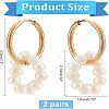  2 Pairs Mother's Day Jewellery Natural Pearl Beaded Ring Dangle Hoop Earrings for Girl Women EJEW-NB0001-06-4