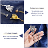 AHADEMAKER 4Pcs 2 Colors Lion with Crown Rhinestone Safety Pin Brooch JEWB-GA0001-15-7