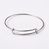 Tarnish Resistant Adjustable 304 Stainless Steel Expandable Bangle Making BJEW-L604-10-1