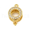 Rack Plating Round Ring Brass Micro Pave Clear Cubic Zirconia Twister Clasps KK-F876-09G-1