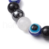 Round Gemstone Beaded Stretch Bracelets BJEW-JB11005-05-4