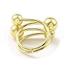 Rack Plating Brass Round Balls Open Cuff Ring RJEW-H218-07G-3