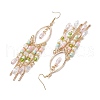 Oval Glass Dnagle Earrings EJEW-JE06254-01-4