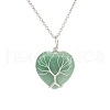 Natural Green Aventurine Heart Pendant Necklaces PW-WG58330-05-1