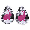 PU Leather Big Teardrop with Bunny Pendants FIND-T058-A45-1