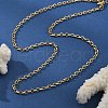 3MM 304 Stainless Steel Cable Chain Necklaces NJEW-T016-09G-2