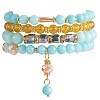 4Pcs 4 Style Natural Malaysia Jade & Synthetic Citrine Stretch Bracelets Set with Glass Beaded BJEW-SW00105-04-1