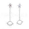 304 Stainless Steel Chain Tassel Earrings EJEW-I248-02-3