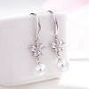 Butterfly with Round Beads Dangle Earrings for Girl Women EJEW-BB46336-A-3