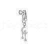 304 Stainless Steel Pave Clear Cubic Zirconia Clip on Belly Rings FS-WG683DA-07-1