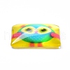 (Defective Closeout Sale)Printed Glass Cabochons GGLA-XCP0001-02-4