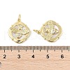 Brass Micro Pave Clear Cubic Zirconia Rhombus Pendants KK-P300-23G-3