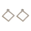 304 Stainless Steel Hollow Rhombus Stud Earrings EJEW-C118-04C-1