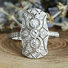 Retro Brass & Cubic Zirconia Finger Rings FS-WGF6FC6-04-1