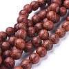 Wood Beads Strands X-WOOD-F008-03-C-1