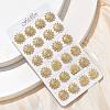 Brass Micro Pave Clear Cubic Zirconia Stud Earrings EJEW-D305-08G-2