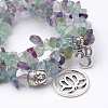 Natural Fluorite Stretch Bracelet Sets X-BJEW-JB02621-2