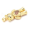 Rack Plating Brass Micro Pave Cubic Zirconia Pendants KK-A185-18G-01-3