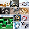 Unicraftale 201 Stainless Steel Grooved Finger Rings Set for Men Women RJEW-UN0002-64C-6